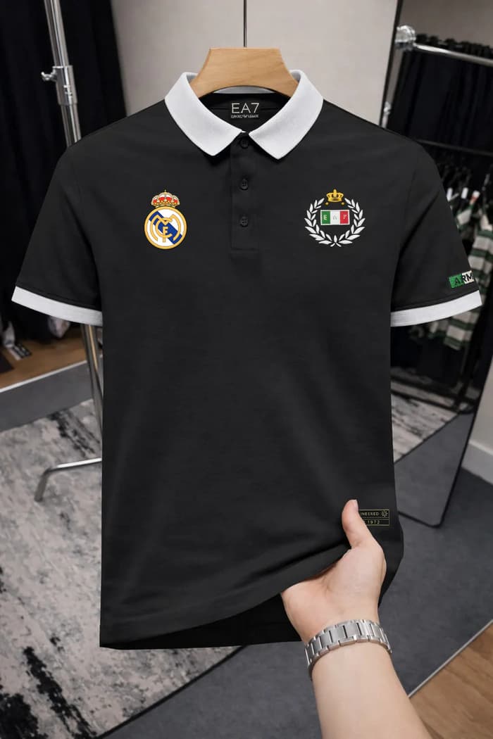 TX136 Real Madrid Black men's Polo