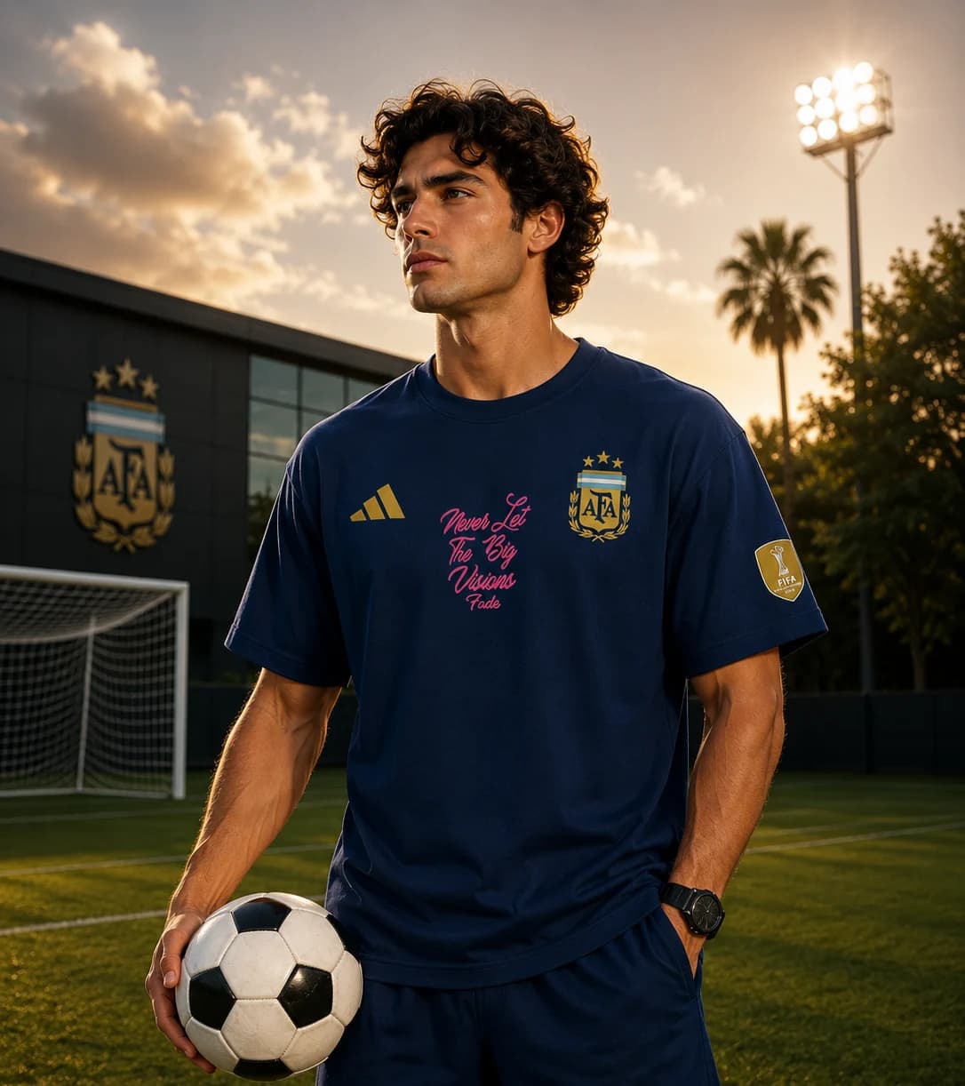 ATS10 Argentina Navy Blue Men's Drop shoulder T-Shirt