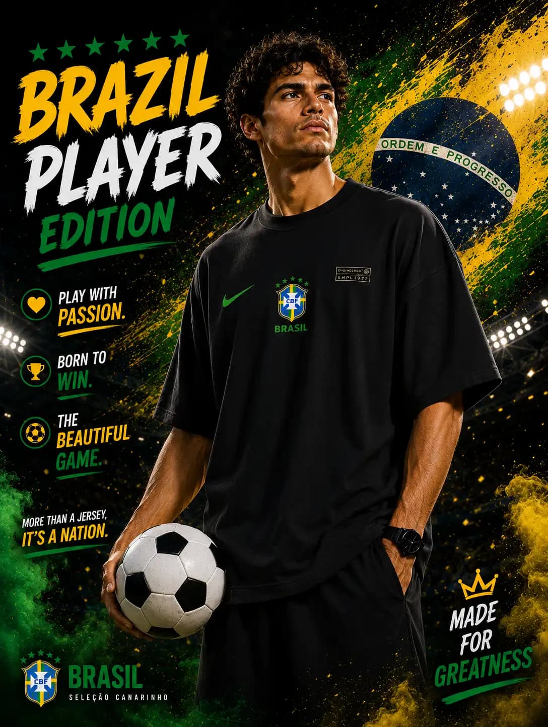 TX65 Brasil Black Men's Dropshoulder